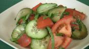 Tomato, Cucumber And Basil Salad With Balsamic Vinegar