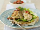 Gruyere Stuffed Turkey Burgers With Fresh Tomato Basil Relish
