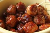 Orange Cranberry Glazed Turkey Cocktail Meatballs