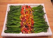 Chilled Asparagus With Marinated Roasted Pepper Topping