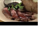 Grilled Flat Iron Steaks With Pomegranate Wine Sauce