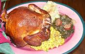 Smoked Chicken, Curry Corn, Collard's, And Colcannon