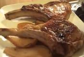 Veal Chops With Pear Slices In Rosemary Orange Sauce