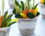 Vegetable Garden Cups With Ranch Dip