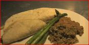 Vegetarian Tacos With Green Rice, Beans And Asparagus