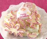 White Chocolate Coated And Cookie Jeweled Christmas Fruit Cake