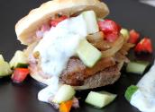 Yogurt Marinated Lamb With Tomato Cucumber Relish Pita Sandwiches