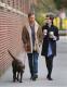 'Studious' Anne Hathaway Goes For Coffee With Hubby And Doggy