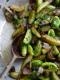 Bacon and Rosemary Sautéed Brussels Sprouts and Baby Bellas