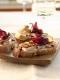 Hibiscus, Warm Brie & Almond Crostini