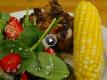 Mint Chicken BBQ with Spinach Strawberry Salad 