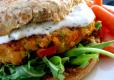 Salmon Burgers with Non Fat Dill Cream