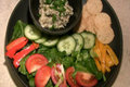 Baba Ganouche with Crackers and Salad 