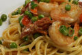 Bacon and Shrimp Pasta tossed in Linguine Noodles