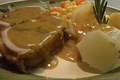 Bacon Herb Pork Tenderloin in Hot Mustard Gravy