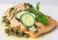 Baked Salmon With Cream And Cucumber