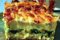 Brunch Strata with Arugula & Pear Salad