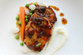 Balsamic Glazed Pork Chops with Cauliflower Puree recipe