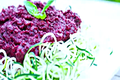 FullyRaw Pasta With Cinnamon Beet Basil Marinara