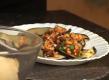 Beijing Style Chicken Mince Over Grilled Eggplant