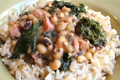 New Year's Special Black Eyed Peas With Pork And Greens