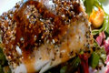 Blackened Sesame Tuna over Asian Greens