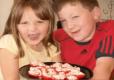 Cottage Cheese In Halved Tomatoes - Halloween Snack