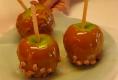 Delectable Caramel Apples Topped With Vanilla Rum Peanuts