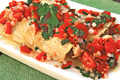 Roasted Eggplant and Chicken Enchiladas and Tomato Salsa