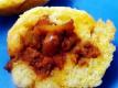 Cheesy Chili Stuffed Cornbread Mini Muffins