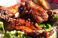 Chicken Wings with Mandarin, Raisin, BBQ and Melted Swiss