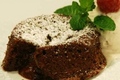 Chocolate Pudding Cake with Vanilla Ice Cream