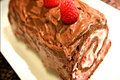Raspberry Yogurt Chocolate Roll  