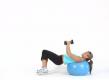 Close Grip Chest Press On An Exercise Ball