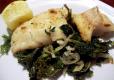 Simple Cod on Kale 