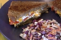 How To Make Toasted Sandwich With Soy Cheese And Coleslaw