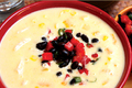 Creamy Corn Pepper and Yam Chowder with Salsa