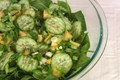 Cucumber And Mango Over Spinach 