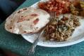 Curried Tuna Fish On Fulka Rotli & Salads
