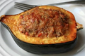 Delicious Squash Stuffed with Lamb Sausage & Rice 