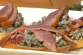 Duck and Mushroom Crostini