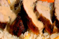 Espresso Rubbed Pork Tenderloin with Black Cherry Ice Cream Sauce