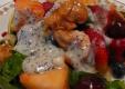 Healthy Fresh Fruit Salad Tossed With Salad Greens