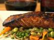 Gingered Vegetables paired with Bourbon and Soy Roasted Salmon