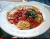 Goat Cheese Ravioli With Garlic Tomato Sauce