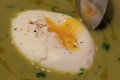 Pea Soup with Poached Egg