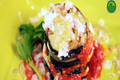 Grilled Eggplant Napoleons W Spicy Tomato Chutney