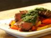 Grilled Steak with Chimichurri Sauce & Roasted Peppers