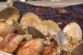How To Make Grilled Rib Steak With Seared Scallops In Clam Sauce