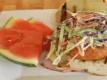 Grilled Sockeye Salmon Burger with Fresh Dill Coleslaw